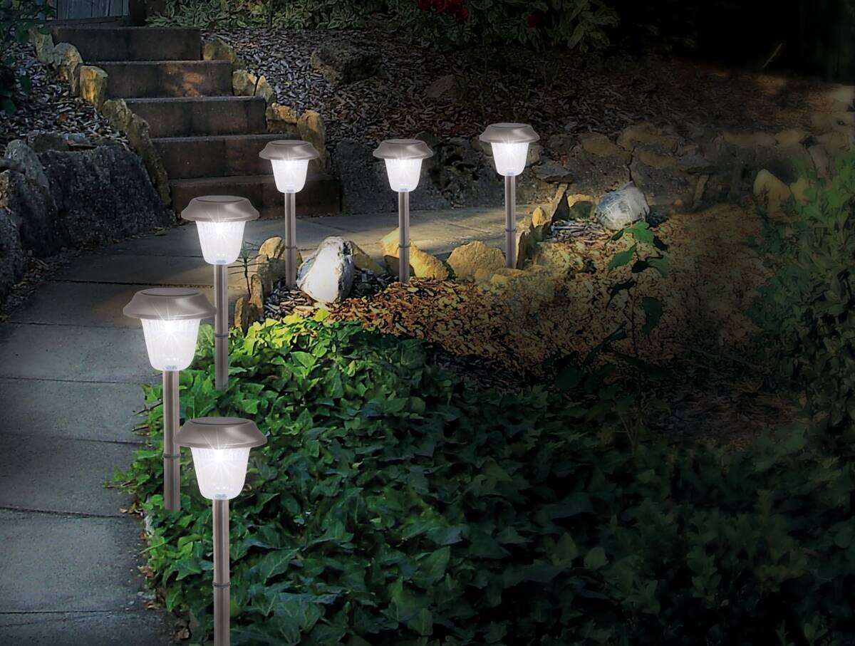 4er Set LED-Außenleuchte 4043306 silber H: ca. 39 cm