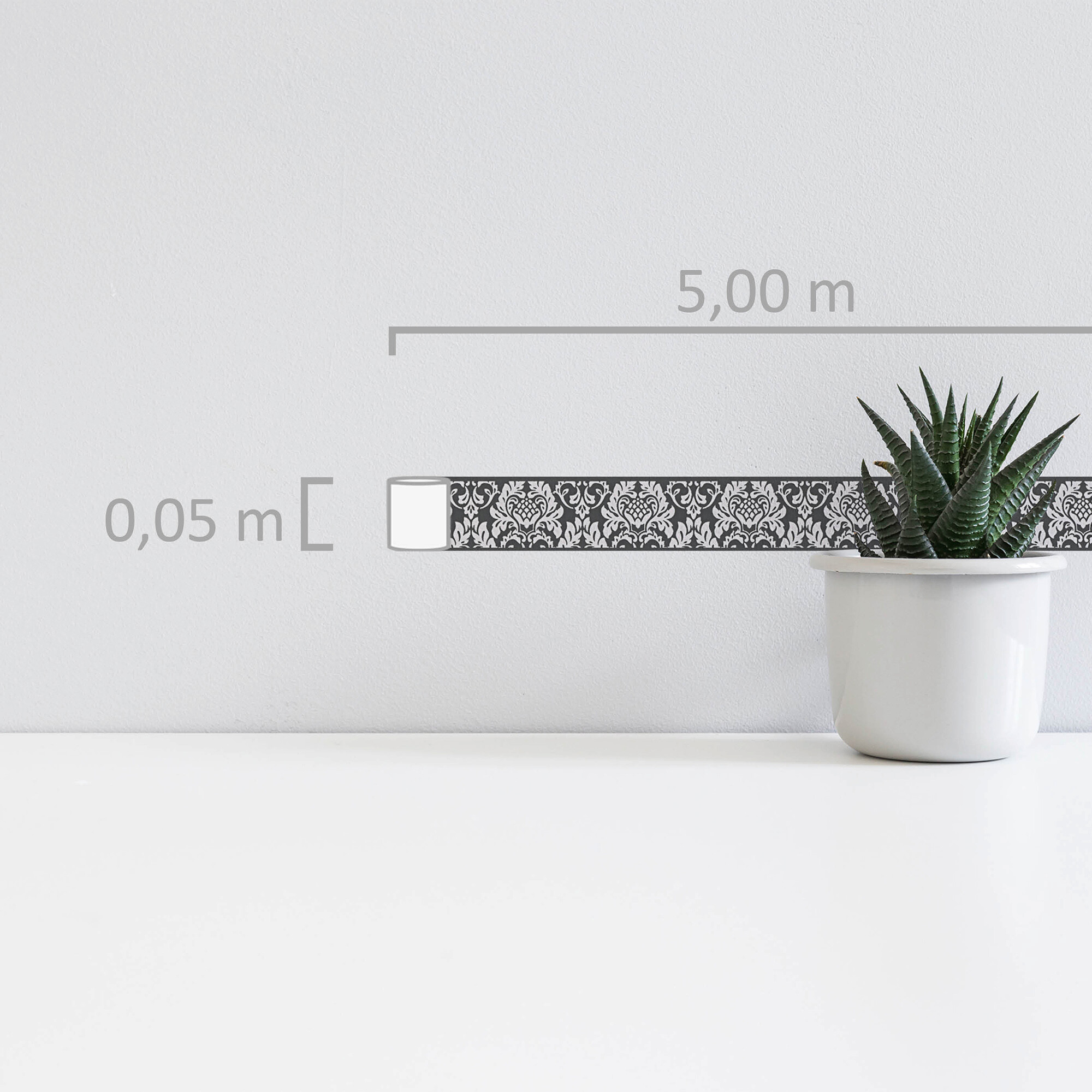 A.S.Creation Bordüre schwarz weiß B/H/D: ca. 5x500x7,5 cm