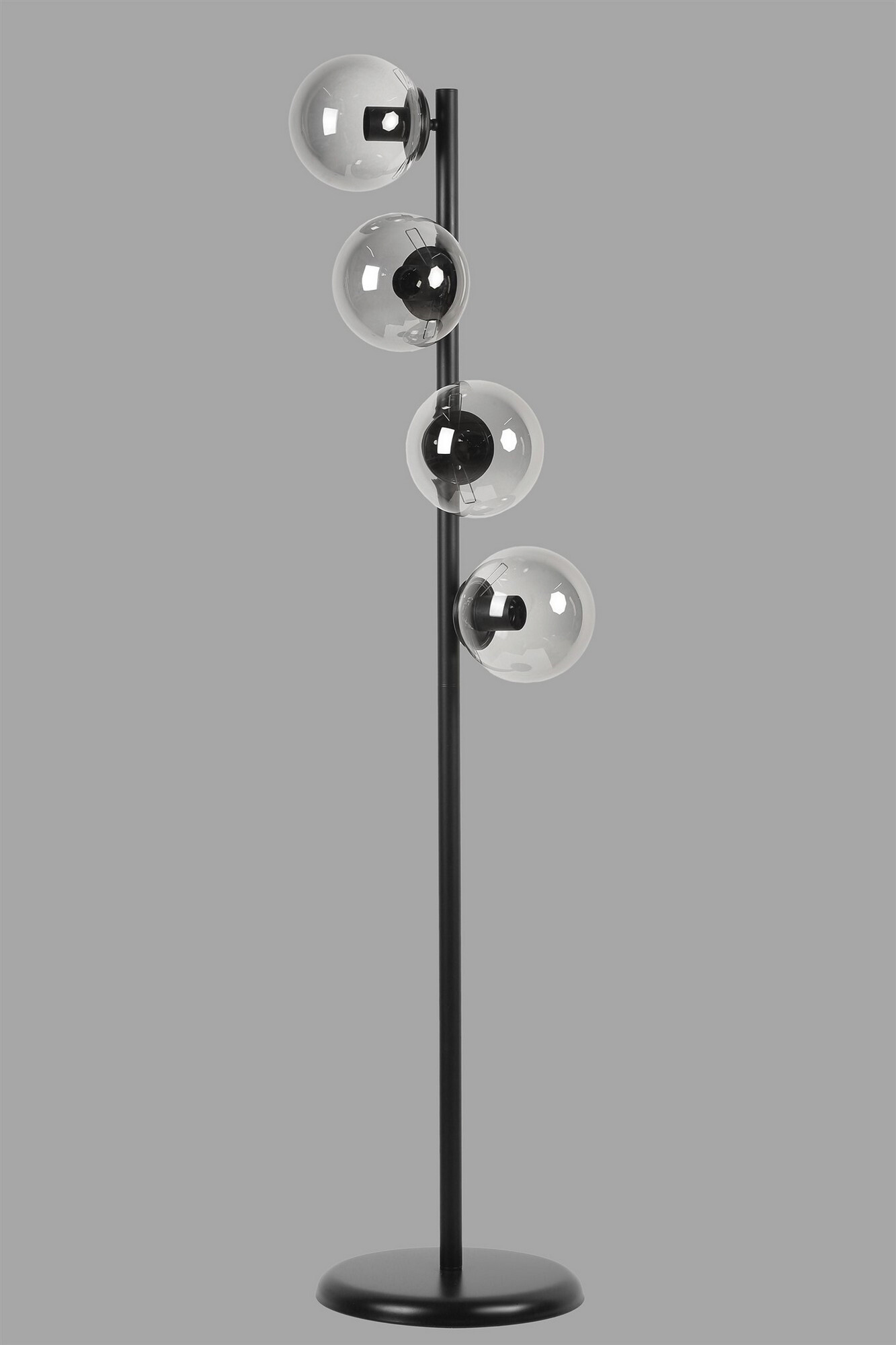 Opviq Stehleuchte schwarz Glas Metall B/H/L: ca. 30x137x30 cm E27 4 Brennstellen