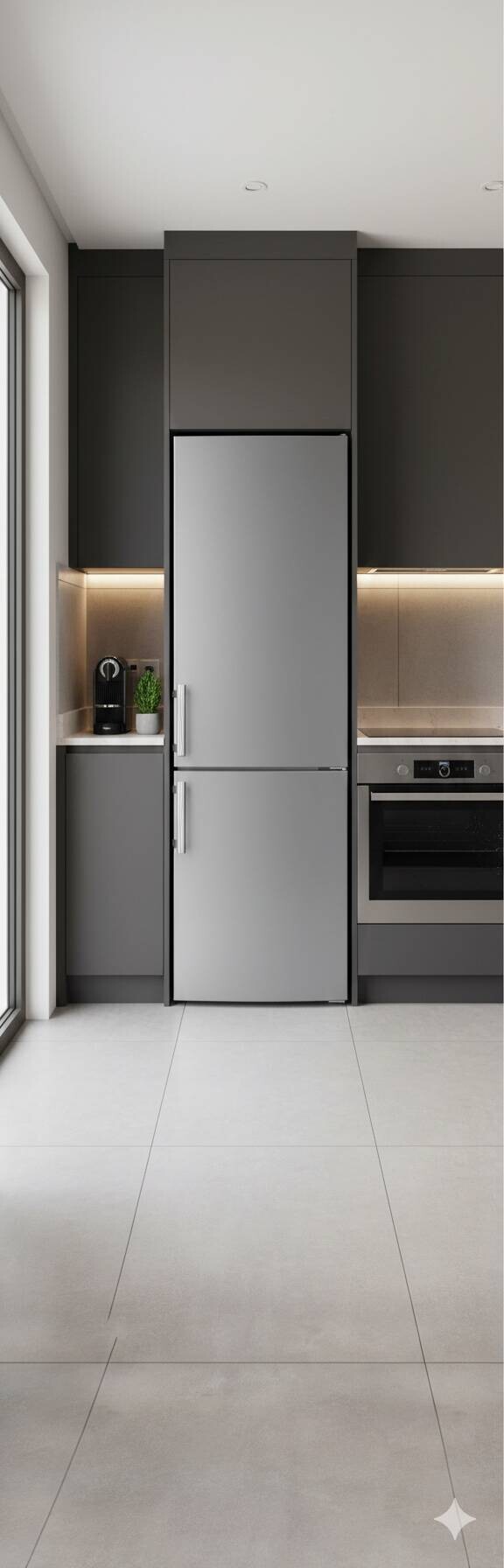 Wolkenstein Kühl-/Gefrierkombination KGK280DN Edelstahloptik B/H/T: ca. 55x180x56 cm