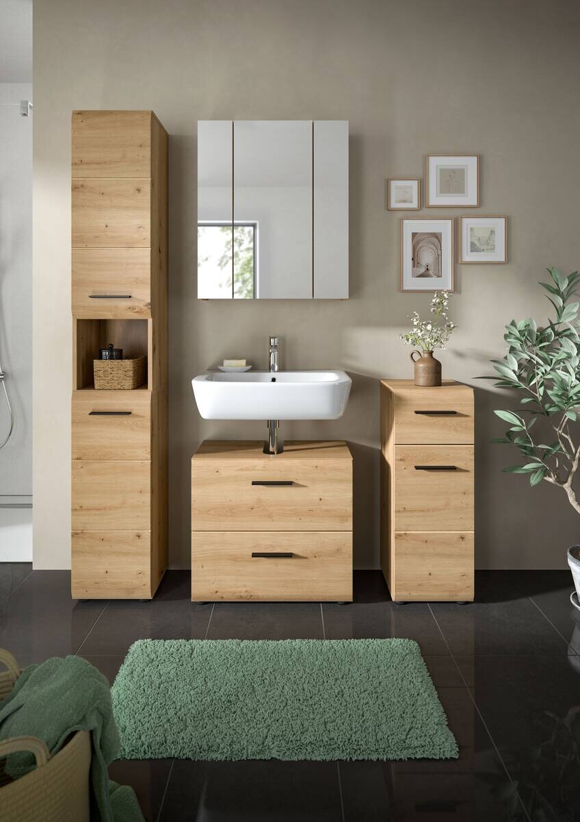 Badezimmer-Set Ice Artisan Oak Nachbildung B/H/T: ca. 150x185x30 cm