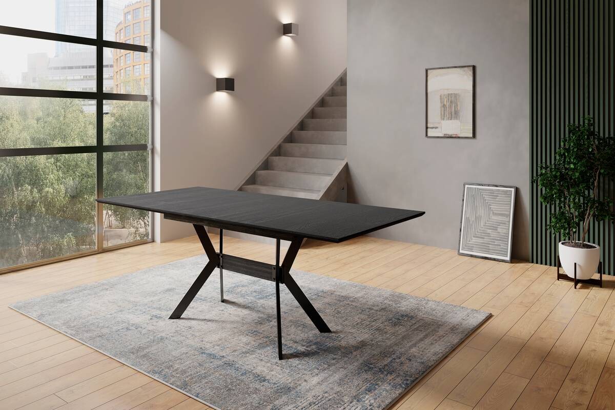 Tisch BREMEN Eiche perlschwarz Nachbildung B/H/T: ca. 160x75x90 cm