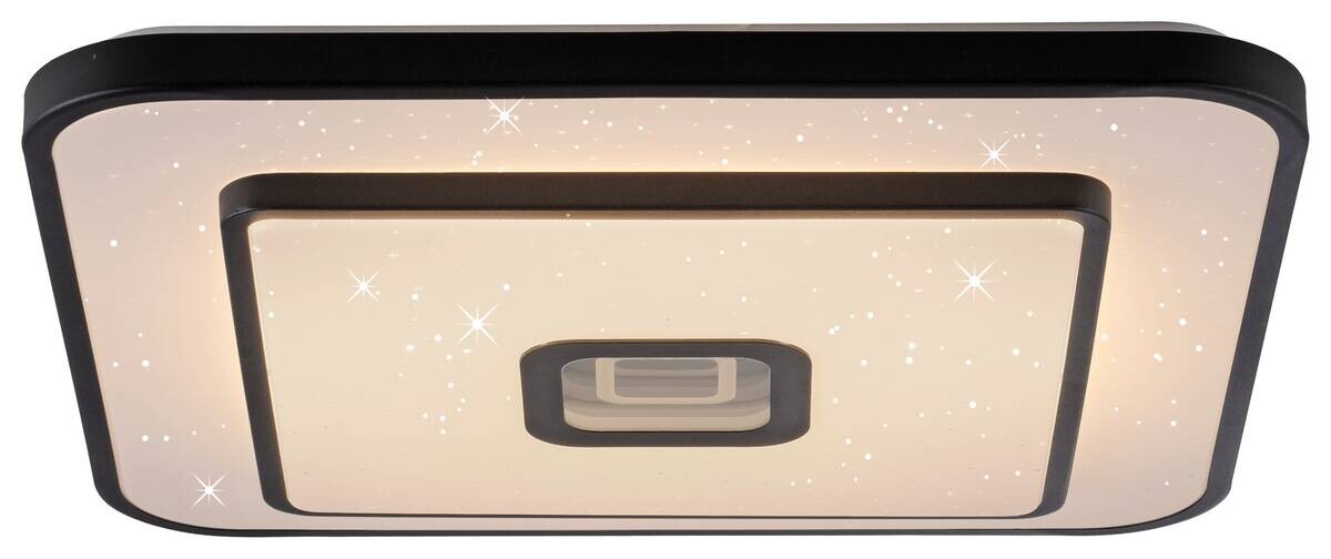 Just Light LED-Deckenleuchte Turanus schwarz B/H/L: ca. 48x7,5x48 cm