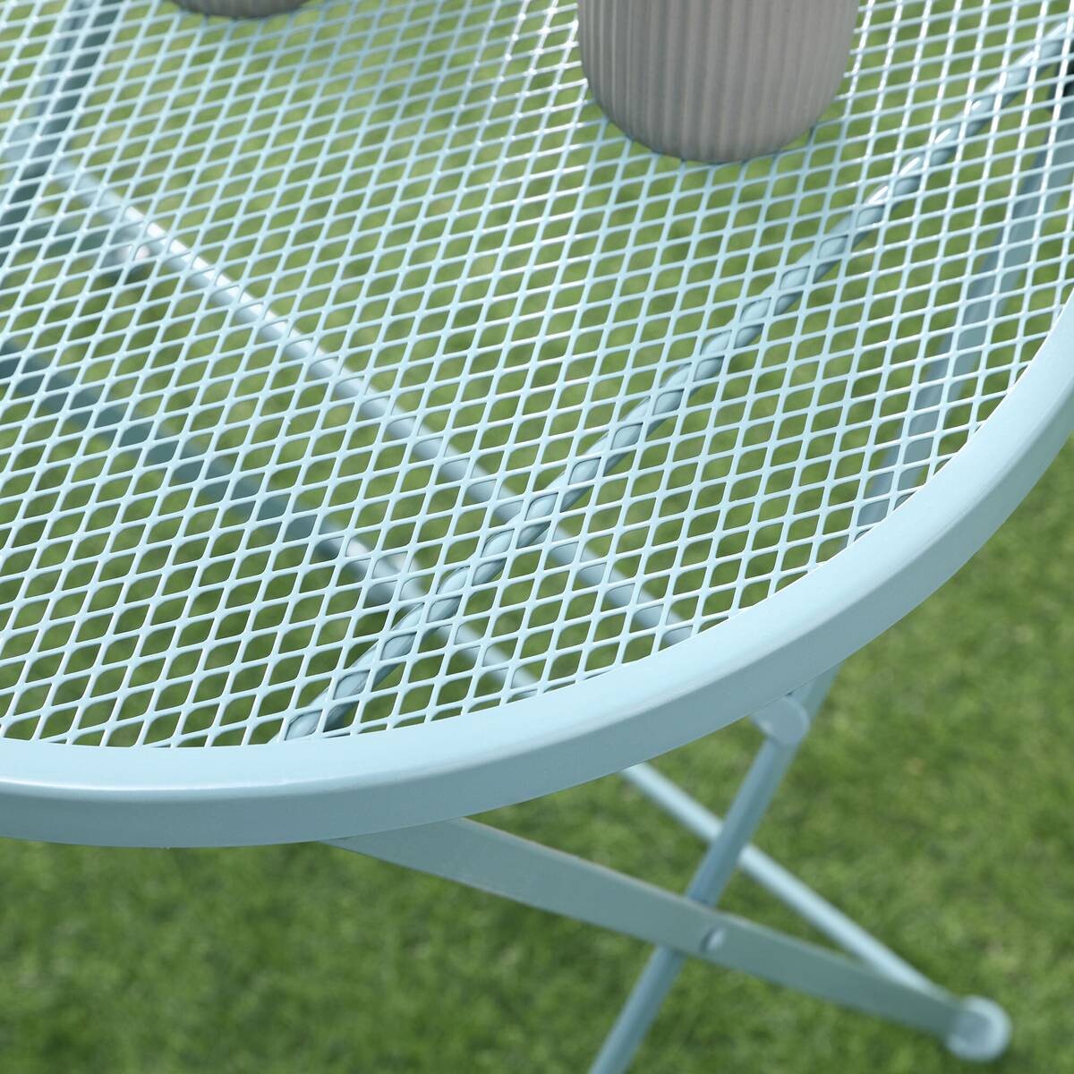 Outsunny Balkonset hellblau Metall H/D: ca. 70x56 cm