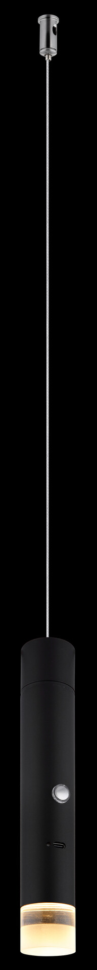 GLOBO LED-Hängeleuchte klar mattschwarz Metall Acryl H/D: ca. 120x3,8 cm 1.0 Brennstellen