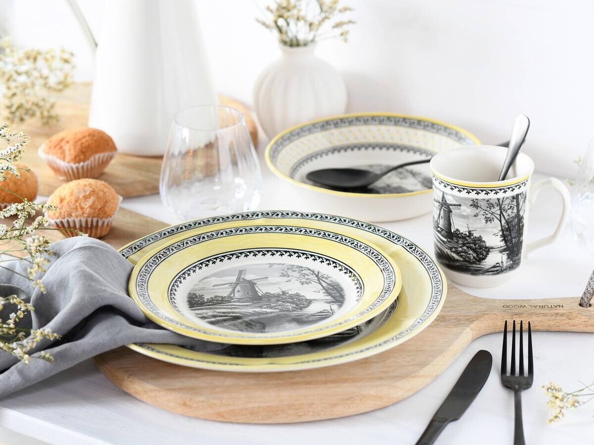 CreaTable Tafelservice Windmühle gelb Steingut 16 tlg.