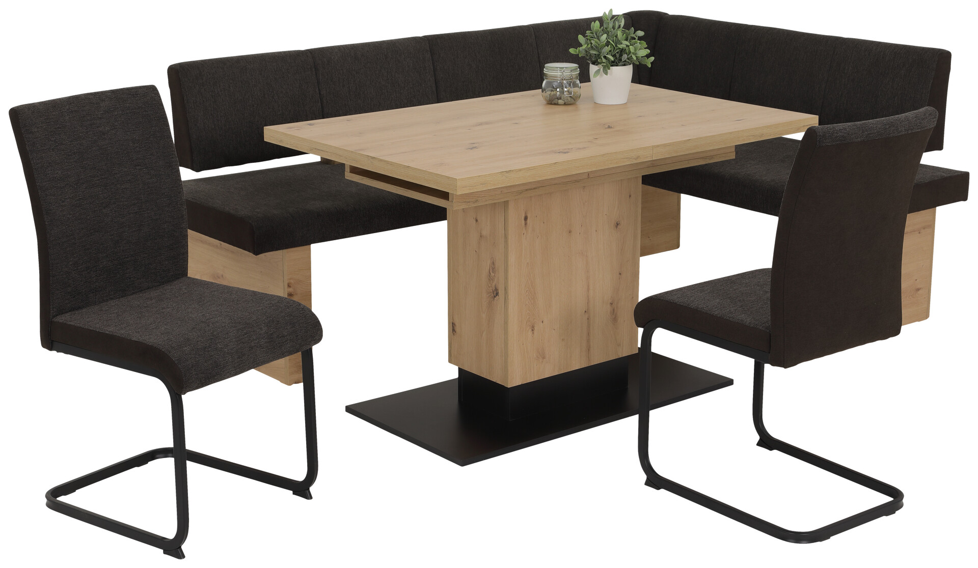 Stuhl 2er Set LINN braun Webstoff B/H/T: ca. 43x92x52 cm