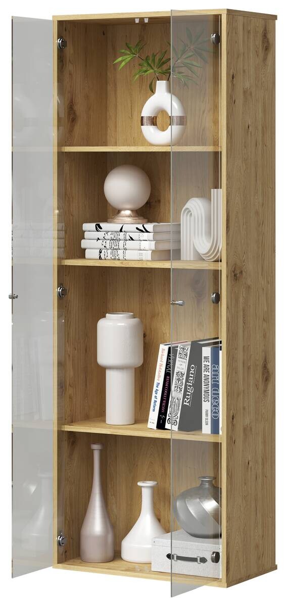 Vitrine Eiche Artisan Nachbildung B/H/T: ca. 61x171x33 cm