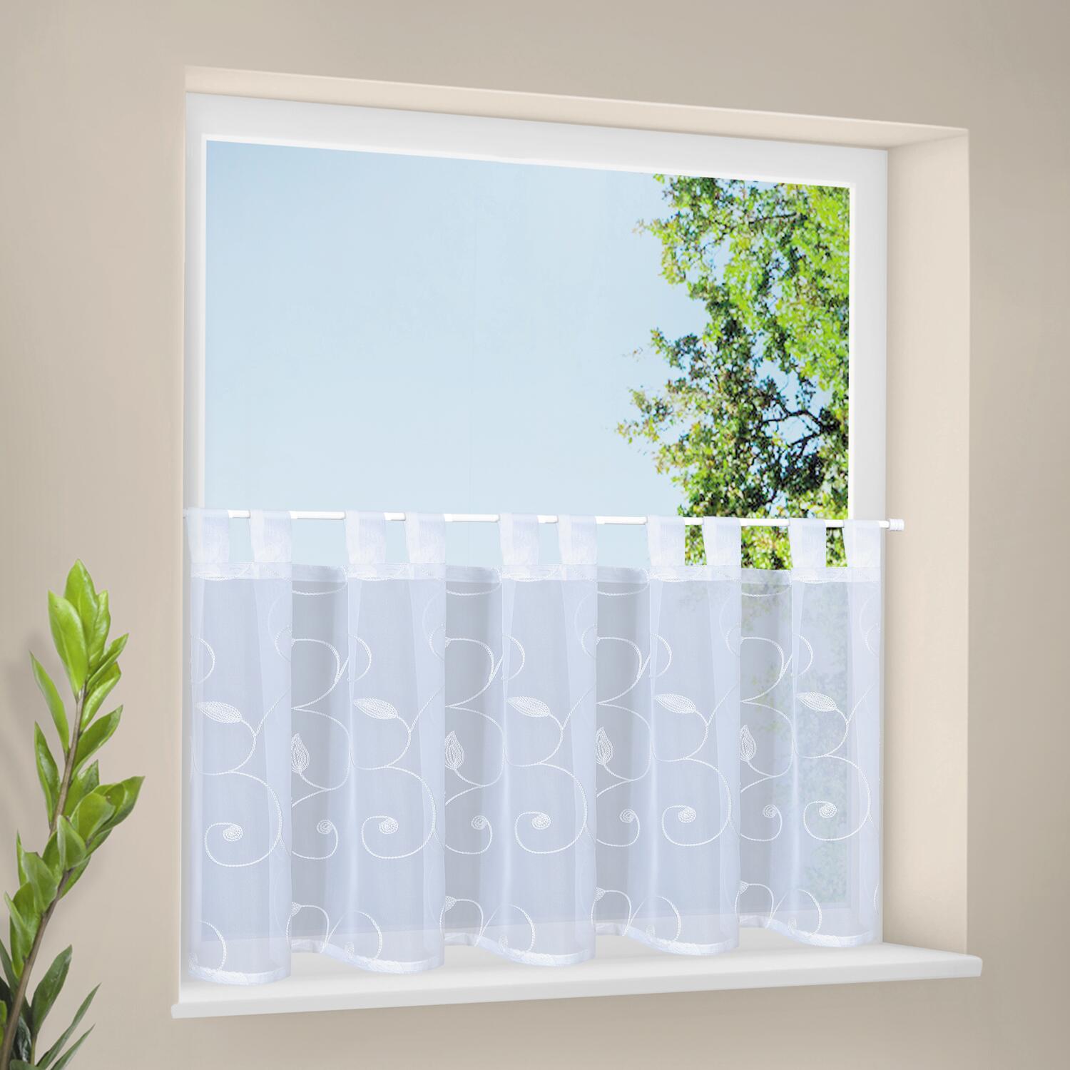 POCOline Scheibengardine Liv weiß B/L: ca. 150x50 cm