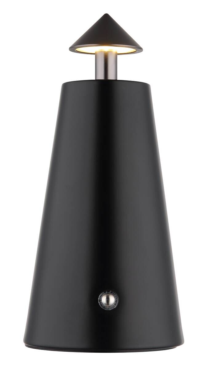 GLOBO LED-Tischleuchte mattschwarz Chrom Metall Kunststoff Stein H/D: ca. 19x9 cm 1 Brennstellen