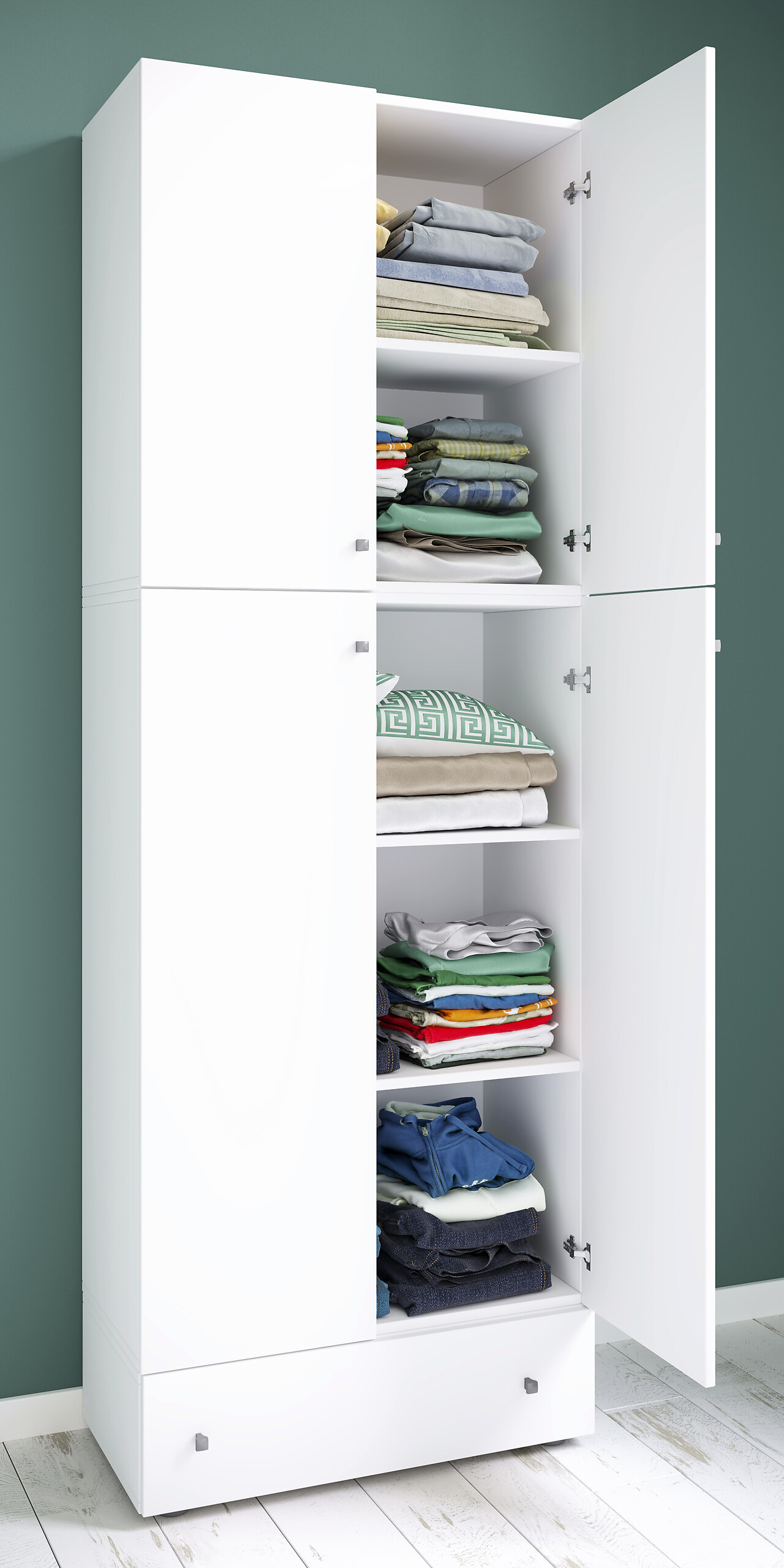 Kleiderschrank Lona weiß B/H/T: ca. 70x200x39 cm