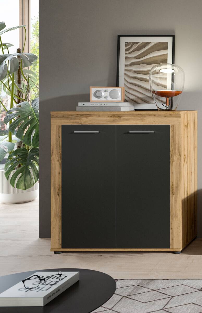 Highboard Jam Eiche Wotan Nachbildung grau B/H/T: ca. 80x88x35 cm