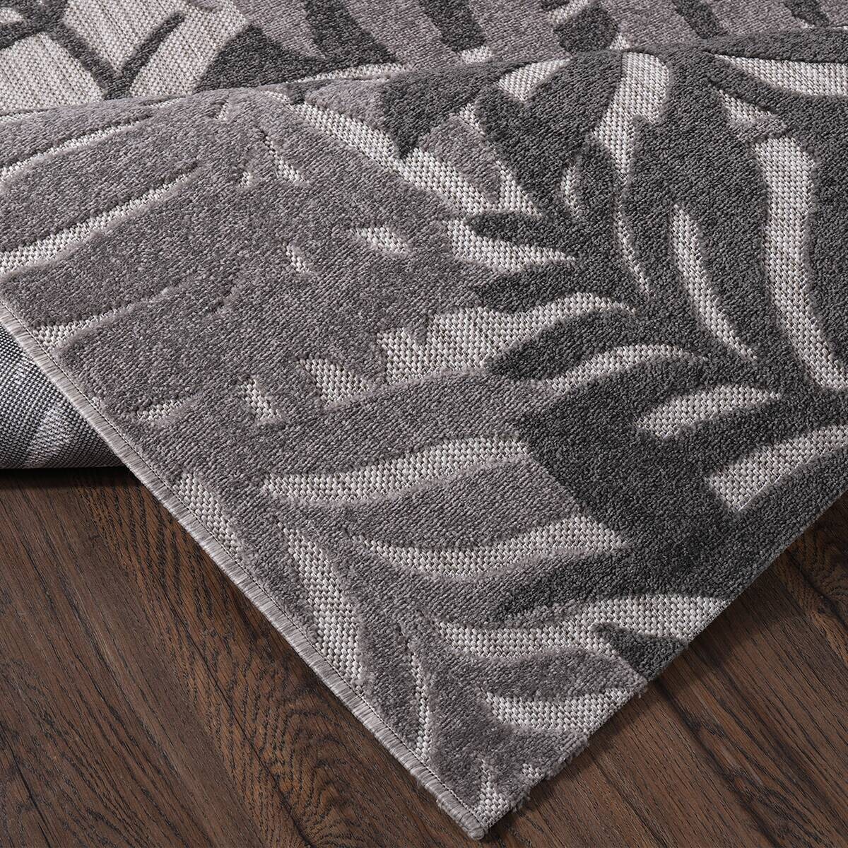 Sanat Outdoorteppich FLORAL grau B/L: ca. 60x110 cm