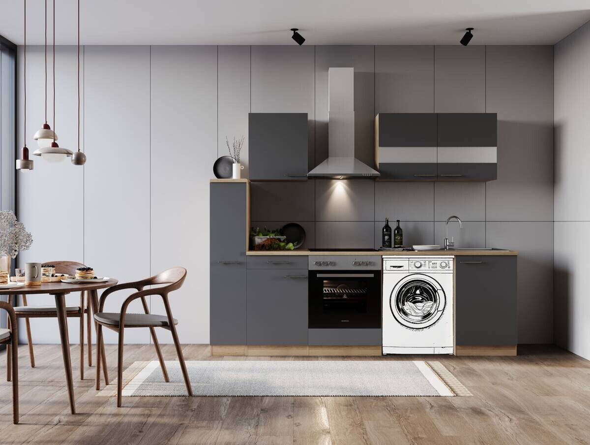 Respekta Küchenblock Merle grau B/H/T: ca. 250x200x60 cm