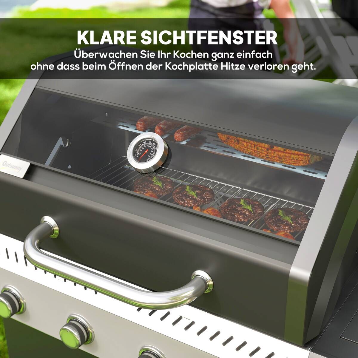 Outsunny Gasgrill Kunststoff B/H/L: ca. 54x110x135 cm