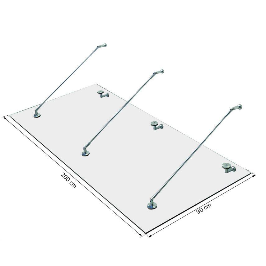 HOMCOM Vordach transparent B/L: ca. 90x200 cm