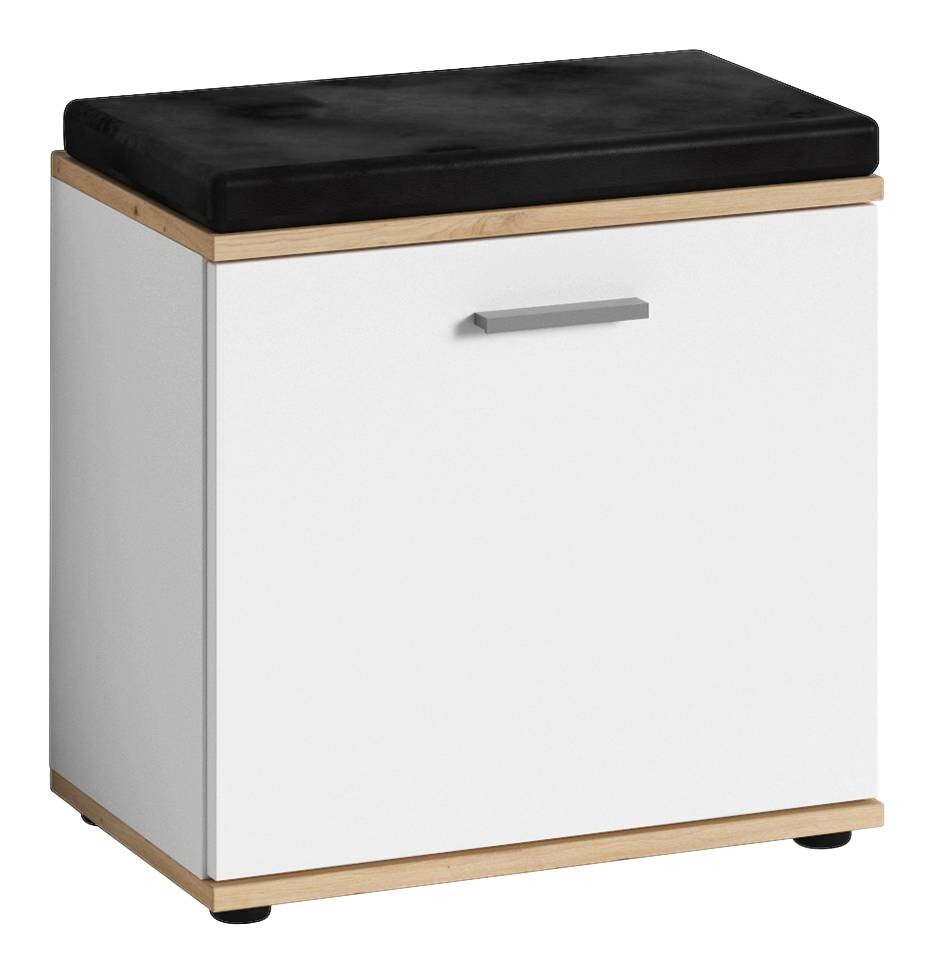 Sitzbank JAKOB Eiche Nachbildung weiß schwarz B/H/T: ca. 48,5x49x30 cm