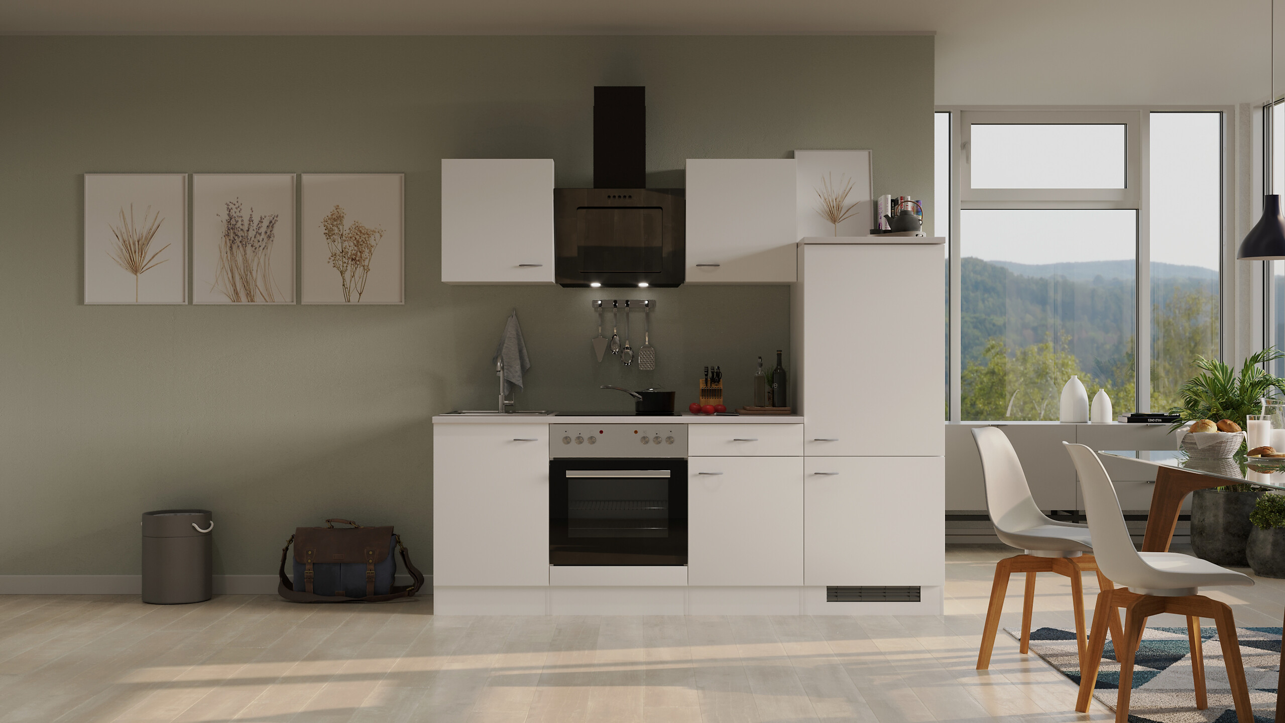 Küchenblock Wito weiß B/H/T: ca. 220x200x60 cm