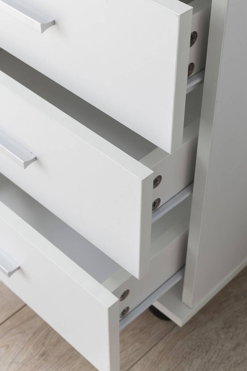 Rollcontainer weiß Spanplatte B/H/T: ca. 40x70,5x33 cm