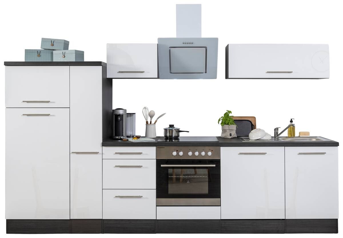 Respekta Küchenblock Amanda weiß Hochglanz B/H/T: ca. 310x200x60 cm