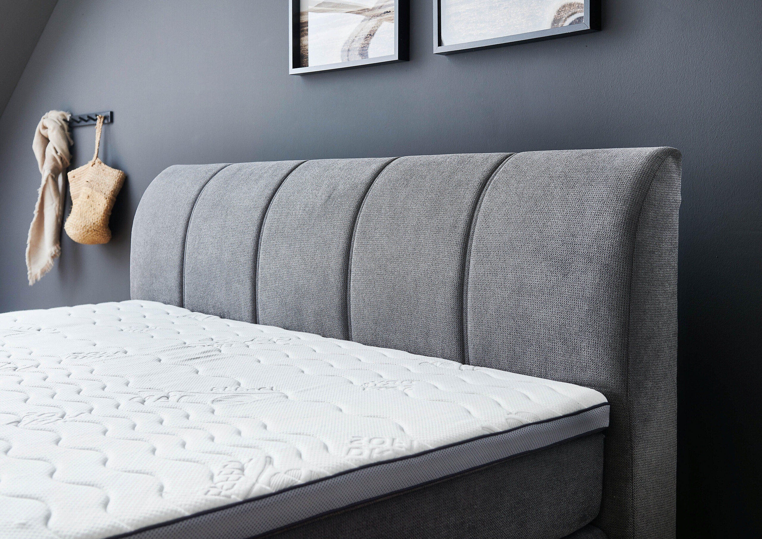 Boxspringbett Malin grau Liegefläche B/L: ca. 180x200 cm