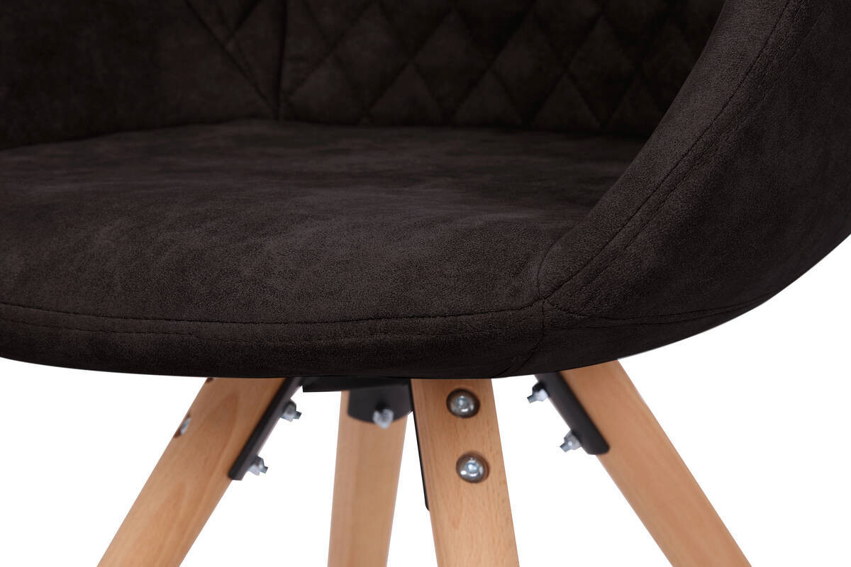 Stuhl Chadwick 100 2er braun Microfaser B/H/T: ca. 59x82x55 cm