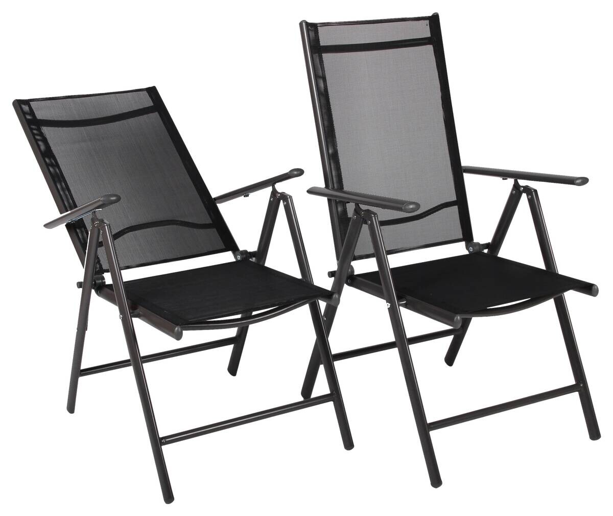 VCM Klappsessel-Set Sonlas anthrazit Textilene B/H/T: ca. 56x105x64 cm