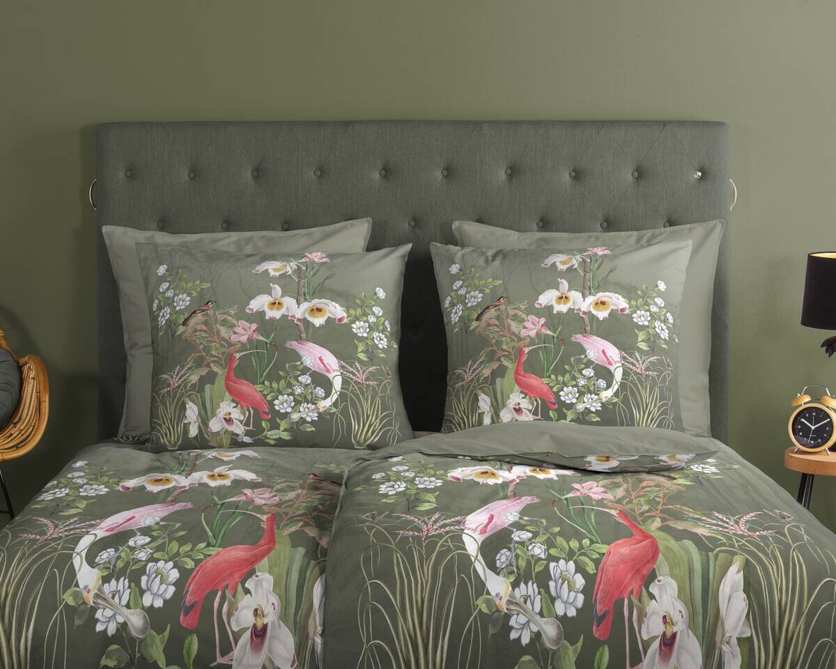 Baumwoll Bettwäsche Lesli grün Baumwolle B/L: ca. 200x200 cm