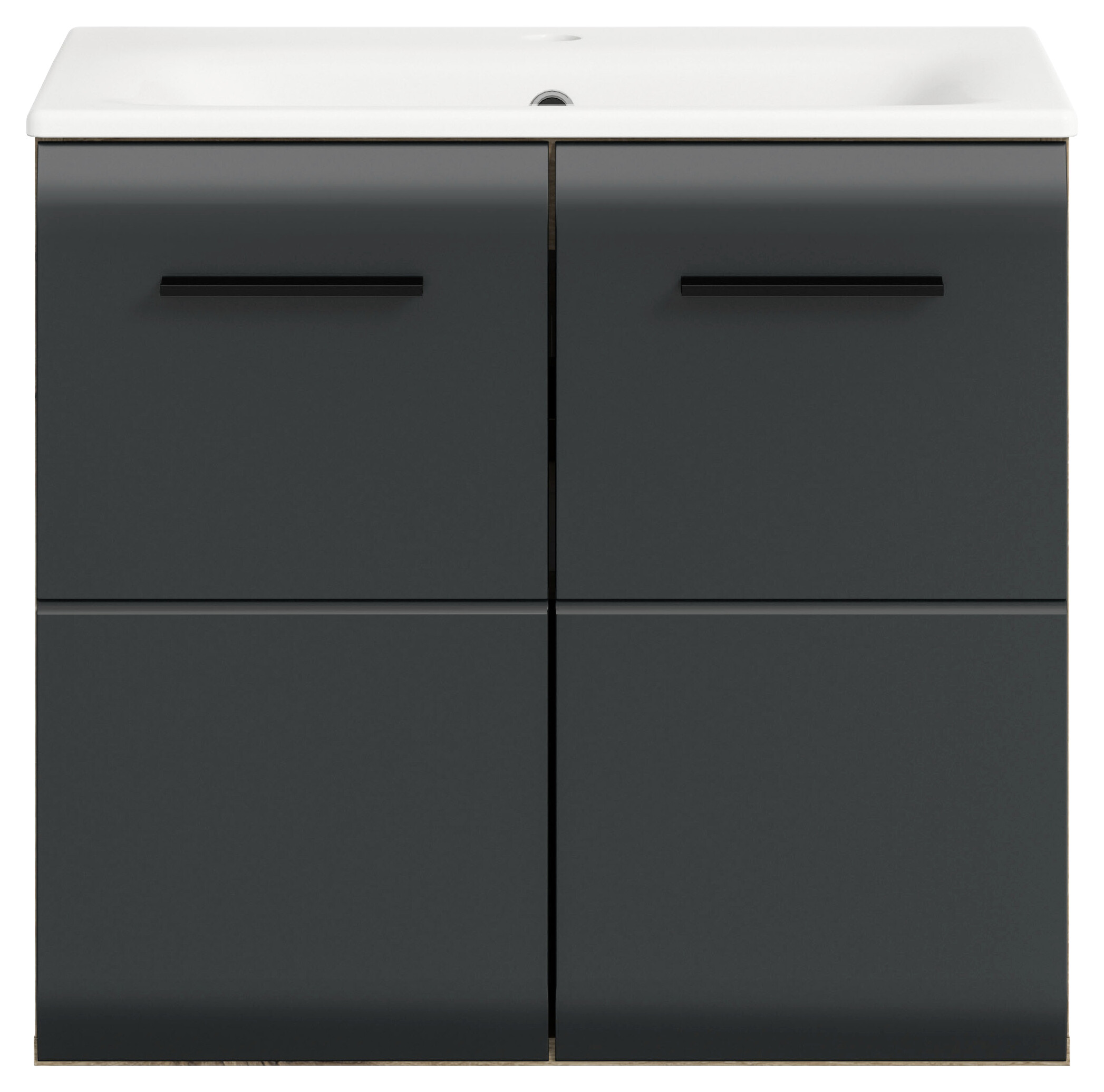 Waschplatz Ice Nox Oak Nachbildung schwarz matt B/H/T: ca. 60x55x46 cm