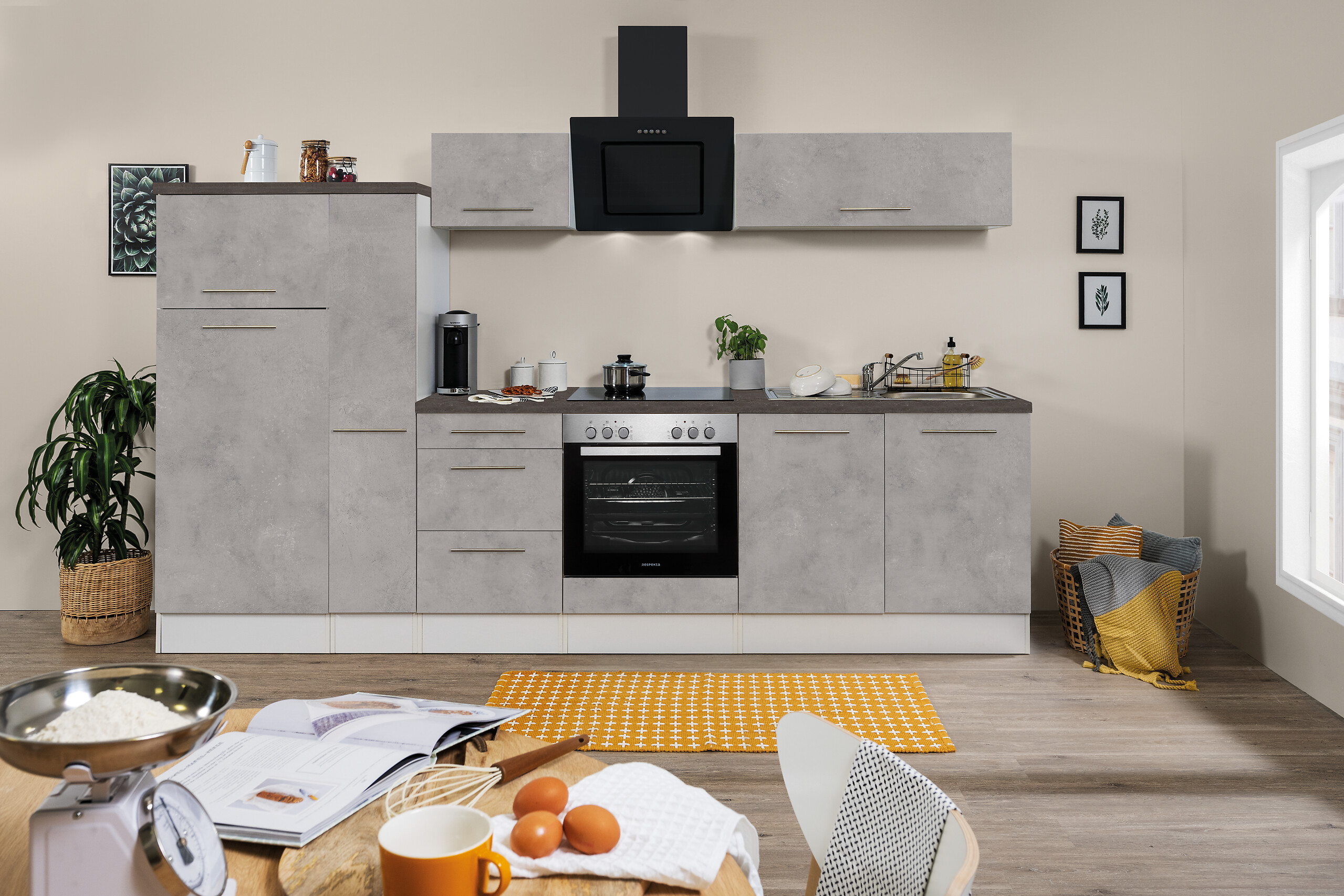 Respekta Küchenblock Amanda Beton Optik B/H/T: ca. 300x200x60 cm Respekta Küchenblock Amanda Beton Optik B/H/T: ca. 300x200x60 cm