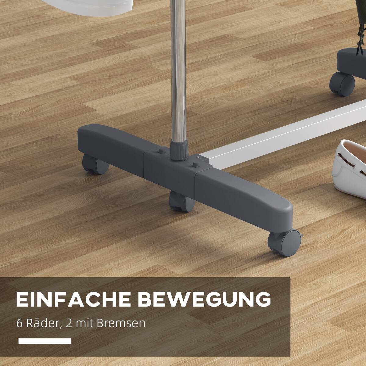 HOMCOM Wäscheständer grau Edelstahl B/H/L: ca. 55x142x172 cm