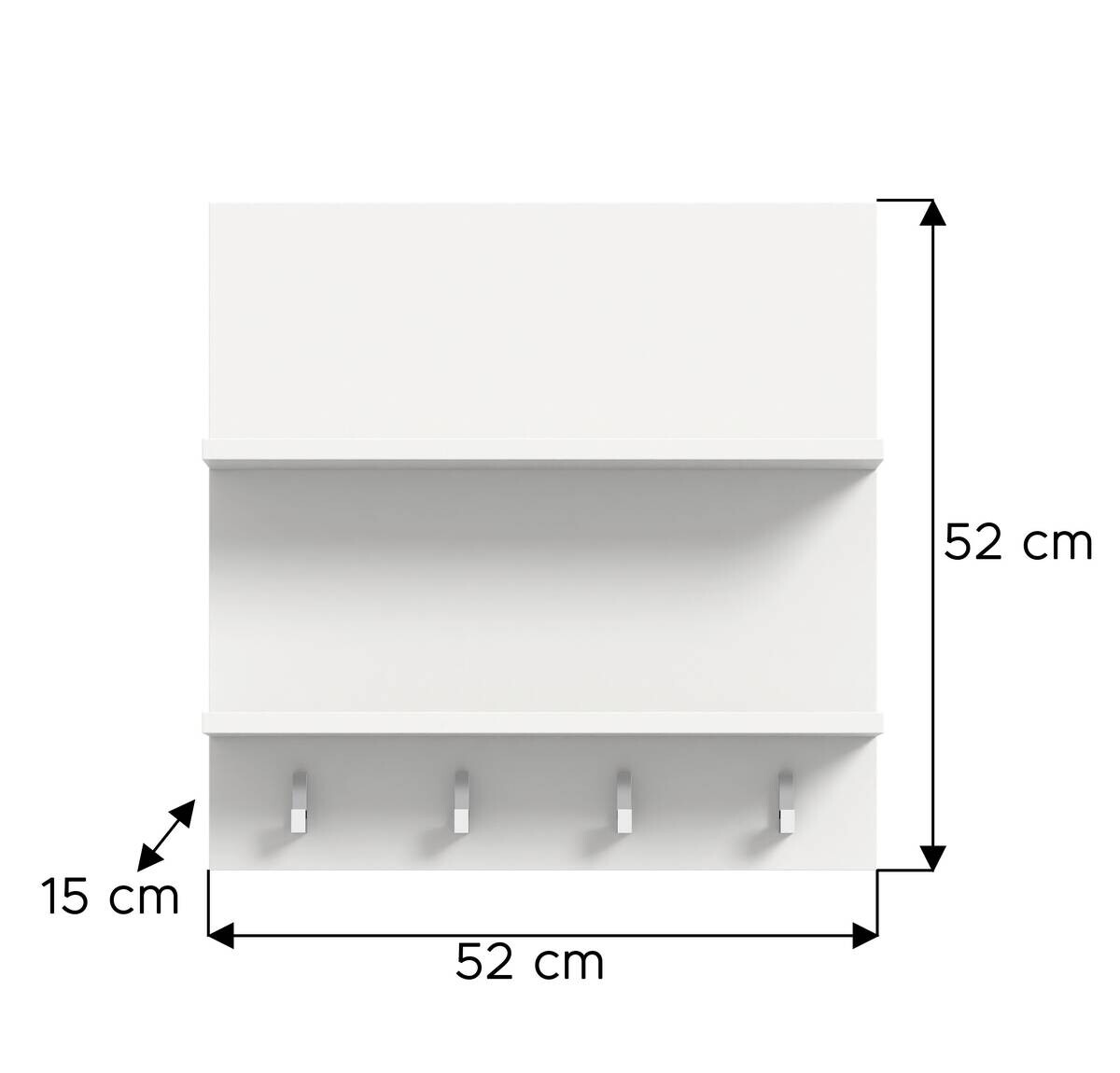 Garderobenpaneel PROJEKT X weiß weiß Hochglanz B/H/T: ca. 52x52x15 cm