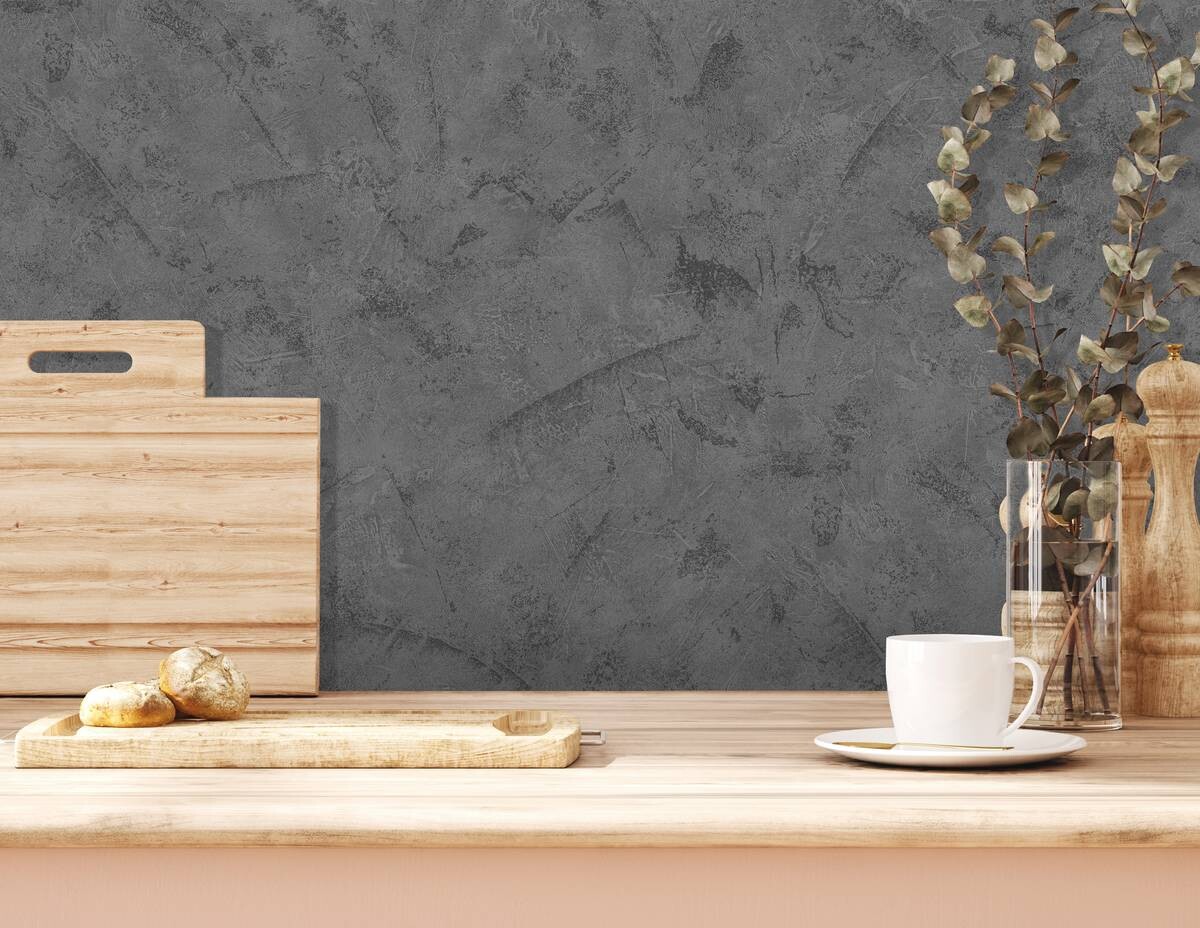 UGEPA Vinyltapete Struktur dunkelgrau B/L: ca. 53x1005 cm