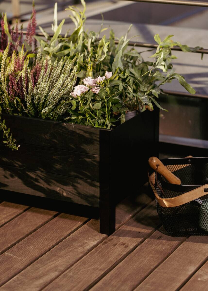 UPYARD Hochbeet MODERN schwarz Holz B/H/L: ca. 36x32x78 cm