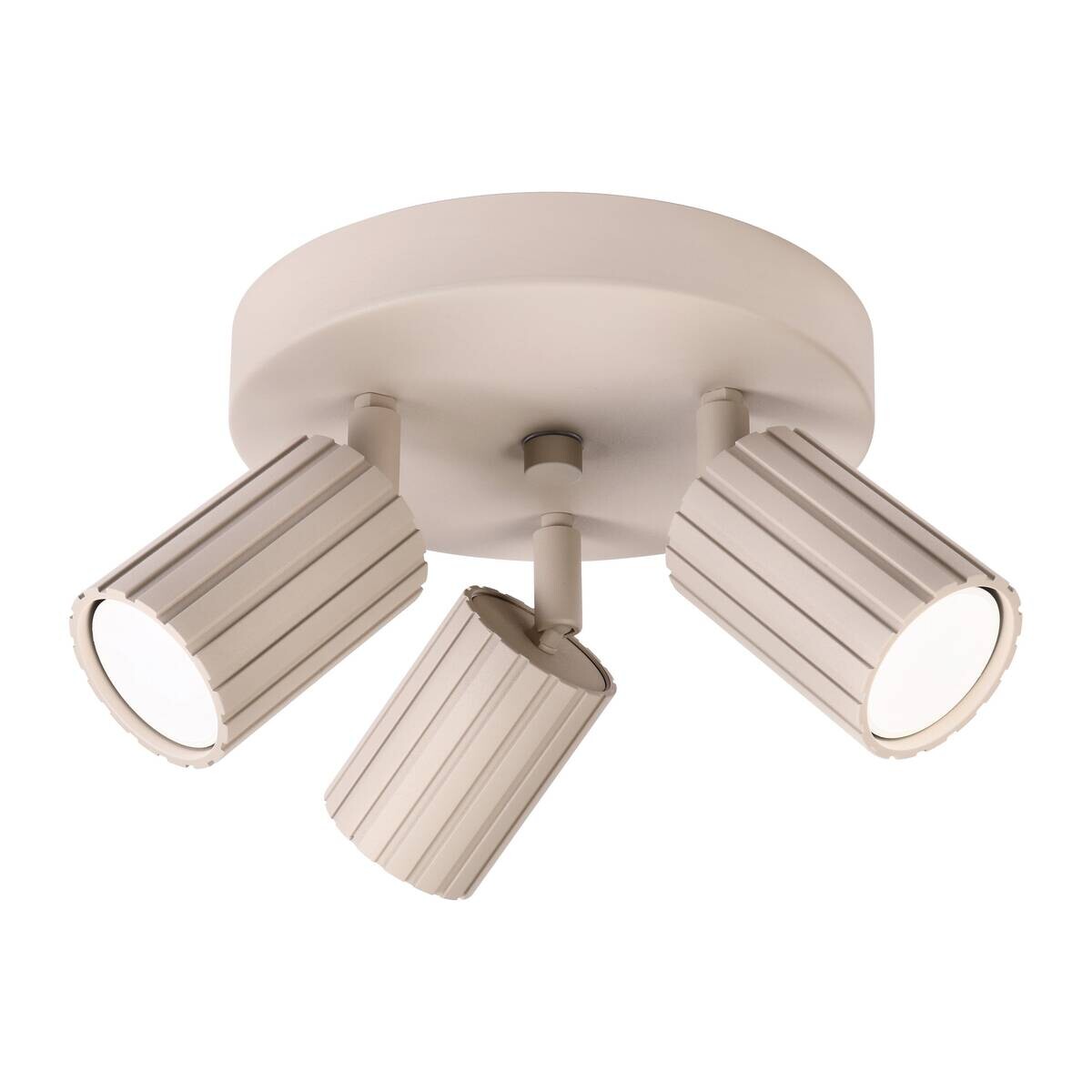 Lamkur Strahler Prisma beige Stahl B/H/L: ca. 18x19,5x18 cm 3 Brennstellen