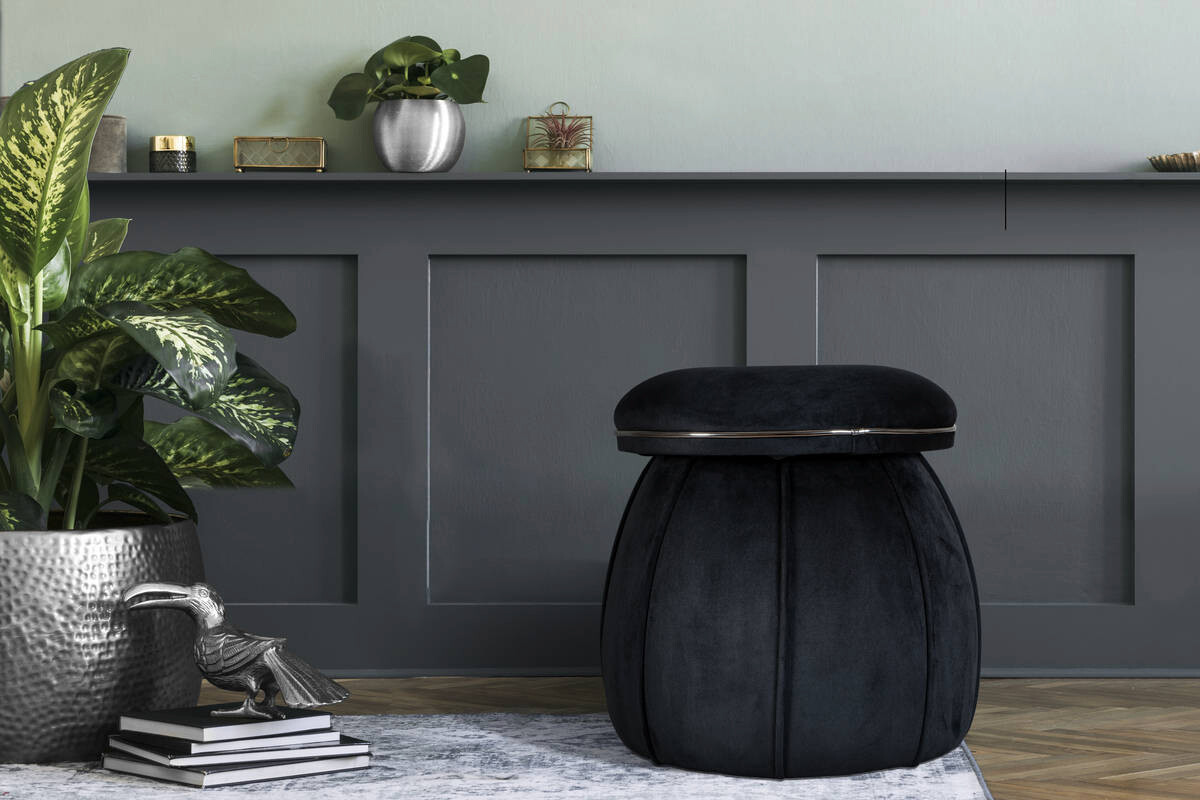 360 Living Hocker Corin 100 schwarz Graphit H/D: ca. 51,5x51,5 cm