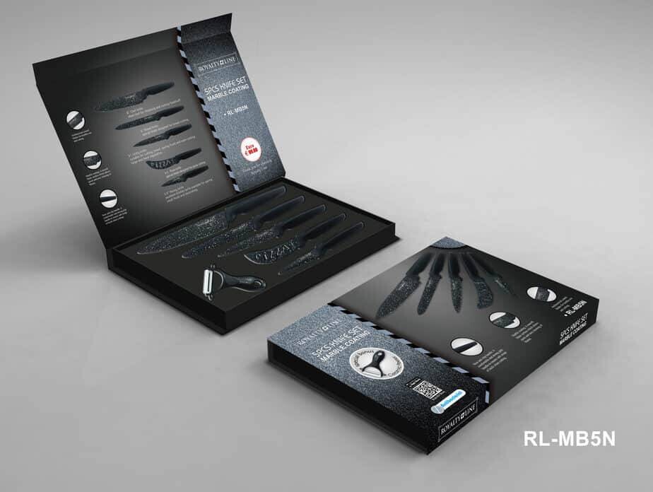 Royalty Line Küchenmesserset schwarz Kunststoff 5 tlg.