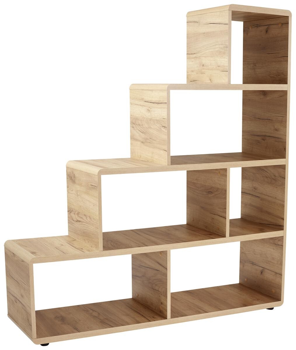 Stufenregal Fontana Eiche Kraft Nachbildung B/H/T: ca. 139x148x35 cm