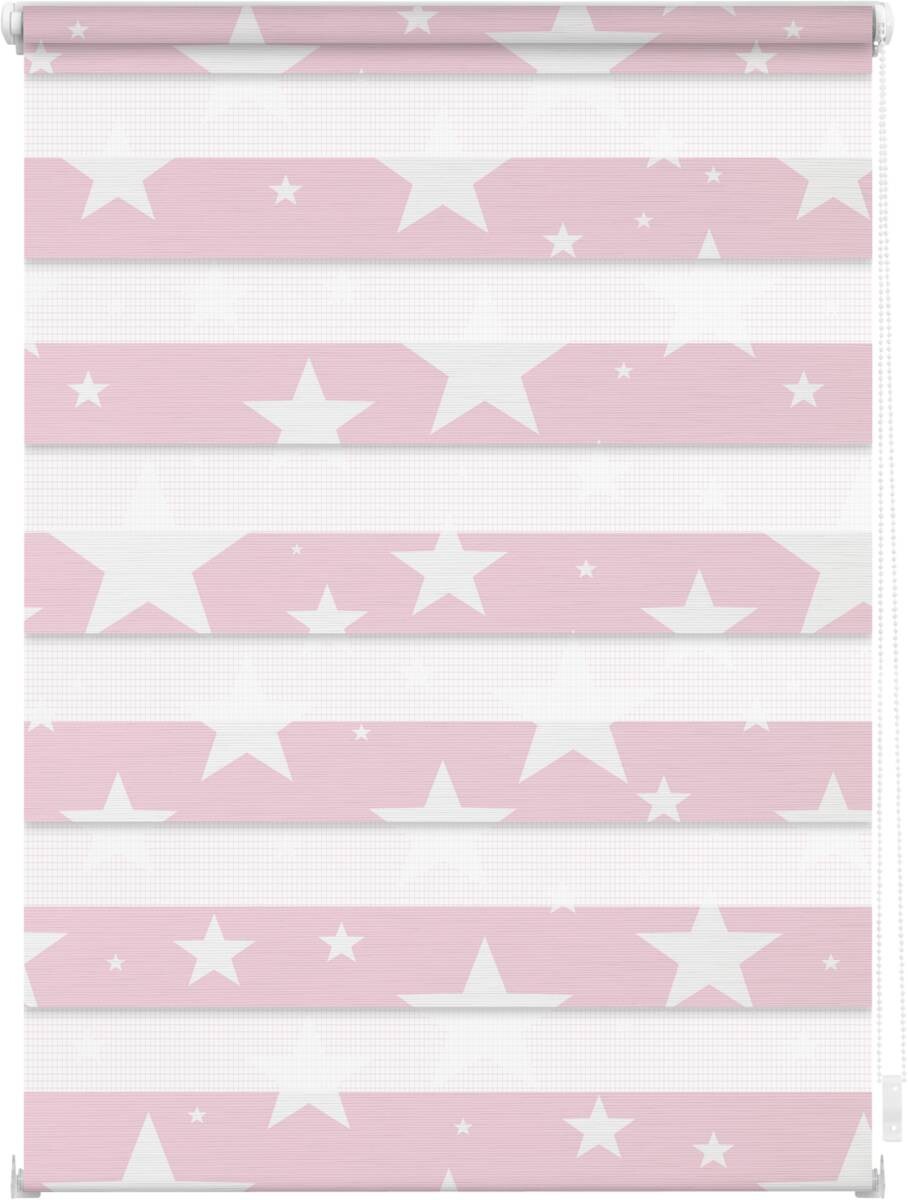 LICHTBLICK Doppelrollo Duo Sterne rosa B/T: ca. 60x150 cm
