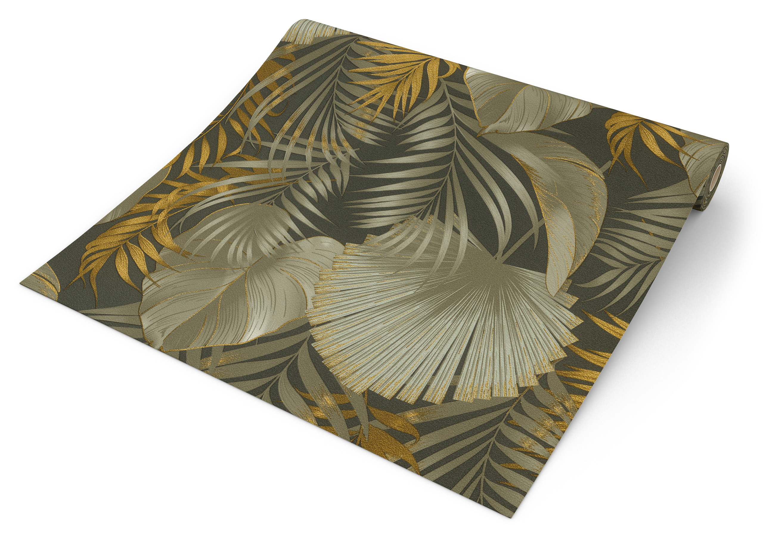 Rasch Vliestapete Dschungel dunkelgrün gold B/L: ca. 53x1005 cm