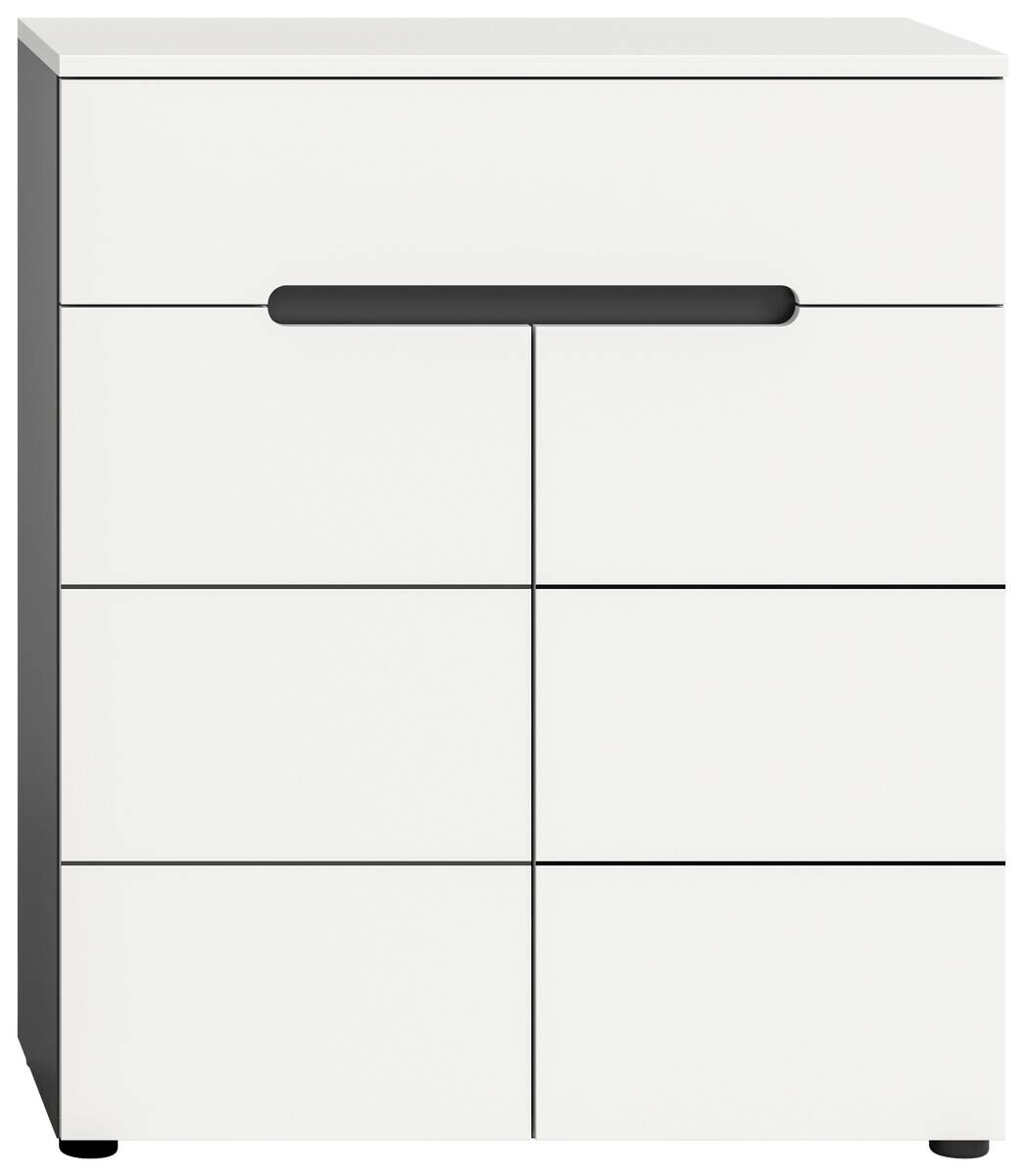 Schuhkommode Canu basaltgrau Nachbildung weiß B/H/T: ca. 80x94x37 cm