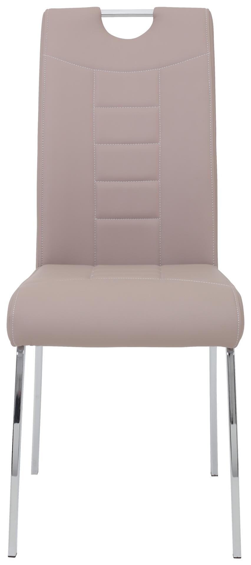 Stuhl Andrea 2er Set Cappuccino Kunstleder Metall B/H/T: ca. 43x100x64 cm