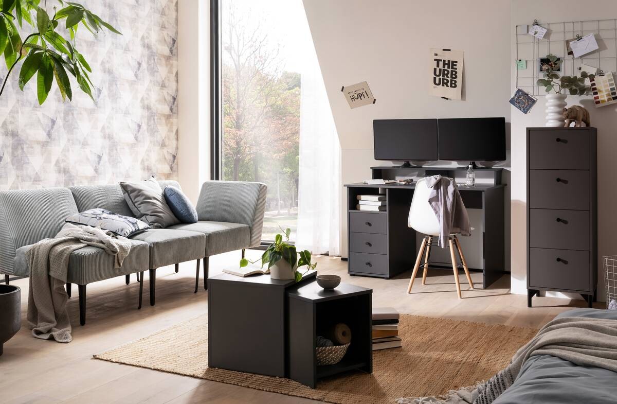 Möbelpartner Couchtisch Smash anthrazit B/H/T: ca. 40x42x40 cm