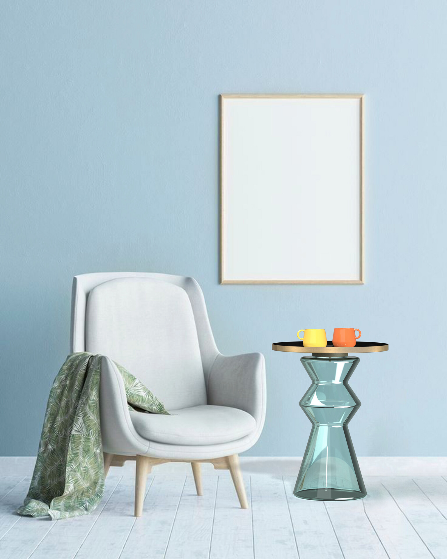 Beistelltisch Kasi II messing Eisen H/D: ca. 65x45 cm