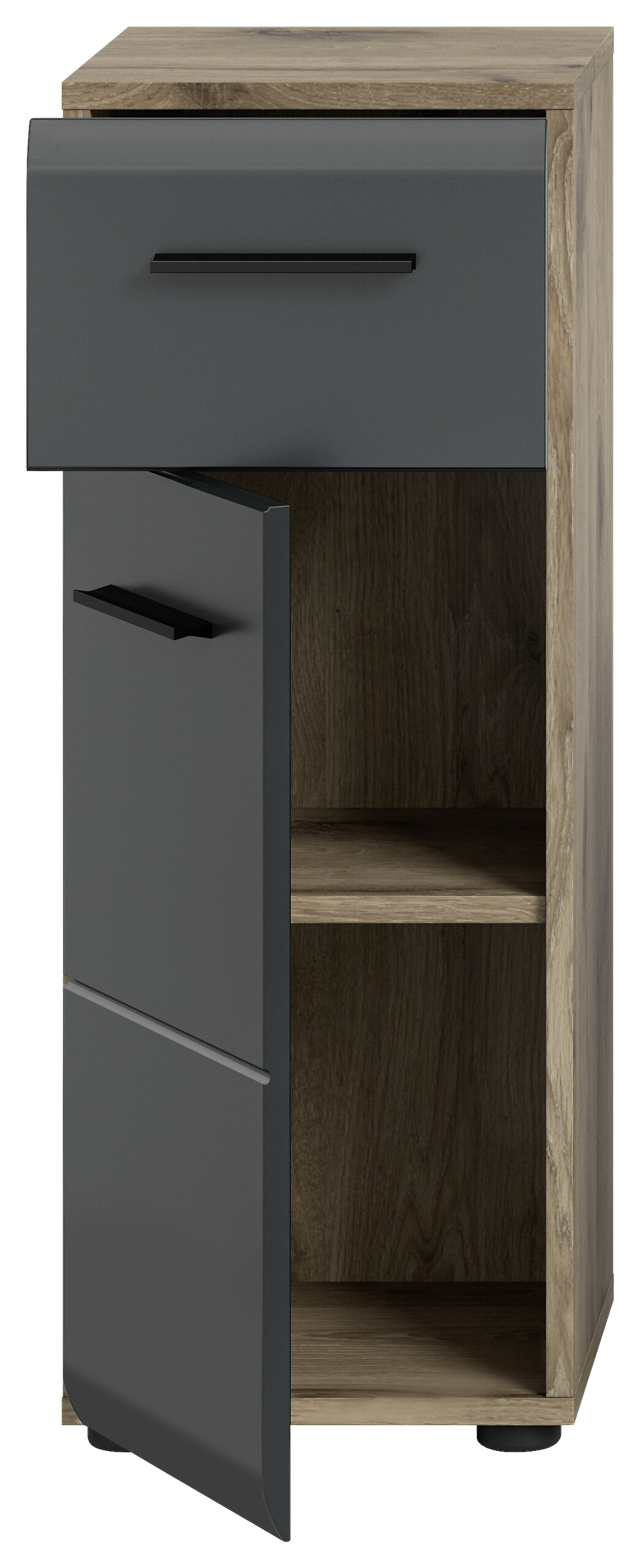 Schrank Ice Nox Oak Nachbildung schwarz matt B/H/T: ca. 30x80x30 cm