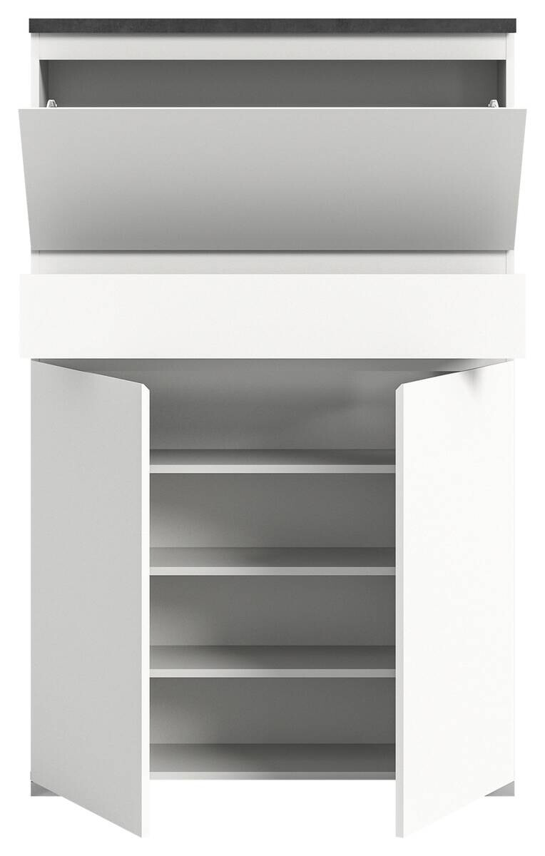 Schuhschrank Shoelove weiß grau B/H/T: ca. 95x151x27 cm