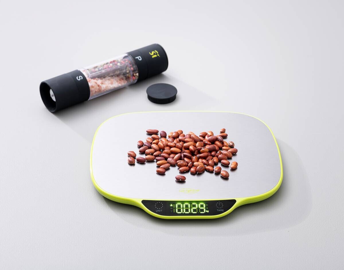 SAN IGNACIO Küchenwaage XTRA gelb Edelstahl B/H/L: ca. 27,2x19x25,1 cm