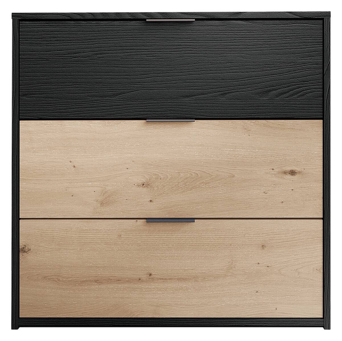 Kommode RIMINI schwarz Eiche Nachbildung B/H/T: ca. 80x80x40 cm