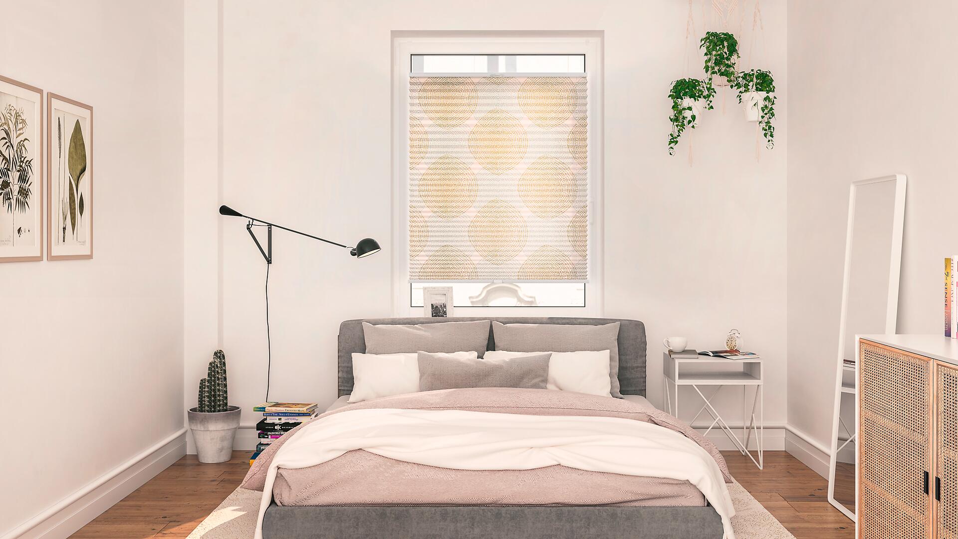 LICHTBLICK Spannplissee Stripy Boho Drop beige B/L: ca. 100x130 cm