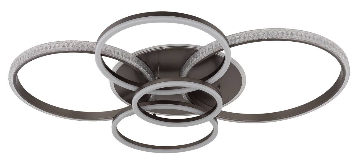 GLOBO LED-Deckenleuchte klar anthrazit Metall Acryl B/H/T: ca. 88x11,5x110 cm 1 Brennstellen